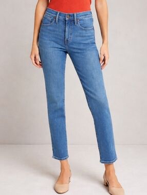 Madewell Stovepipe High-Rise Slim Straight Jeans Leaside Blue 27 Vintage Classic